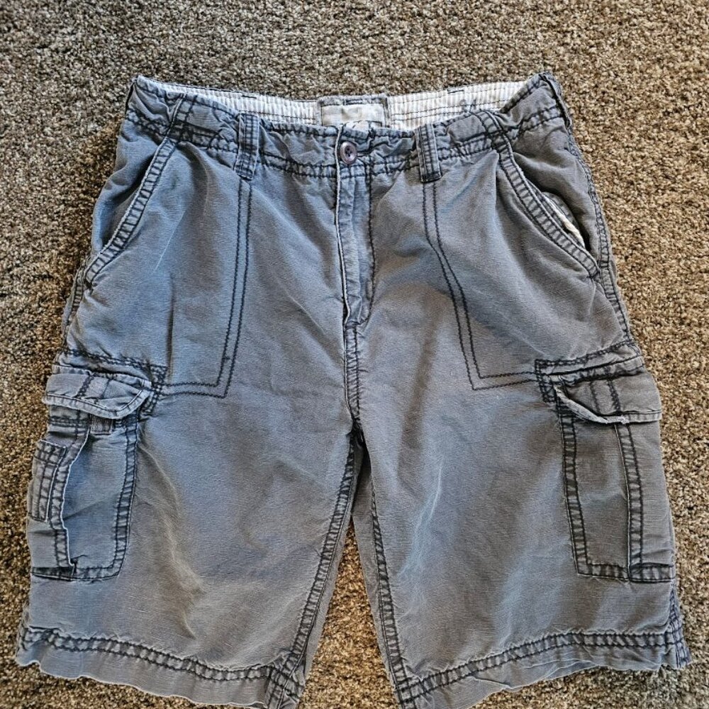 BKE Men's Cargo Shorts, 34, Slate/Grey/Blue